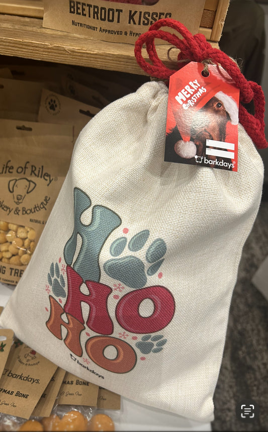Reusable Christmas Sack -Ho Ho Ho