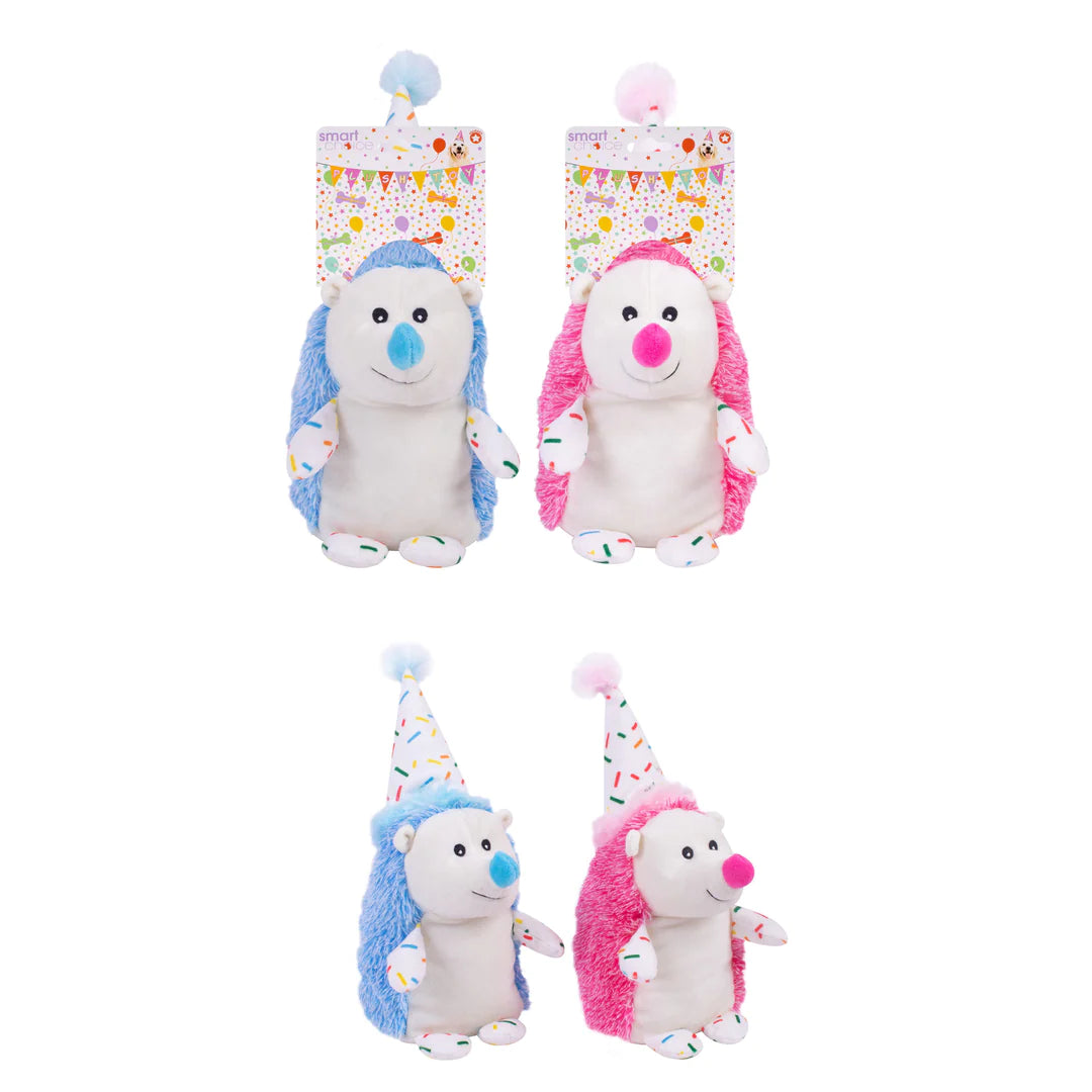 Birthday Hedgehog Plush Dog Toy