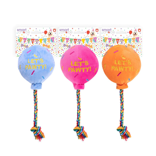Birthday Balloon Plush & Rope Dog Toy