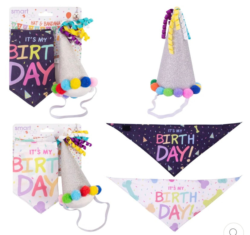 Smart Choice Birthday Bandana & Party Hat For Dogs