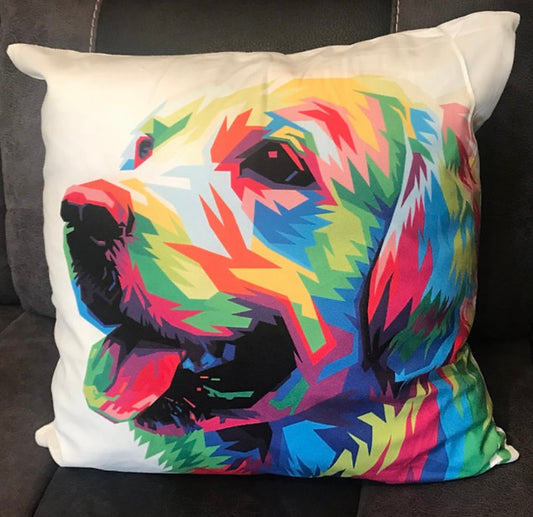 Labrador Cushion Pet Portrait Colourful Pop Art Dog Pillow Gift